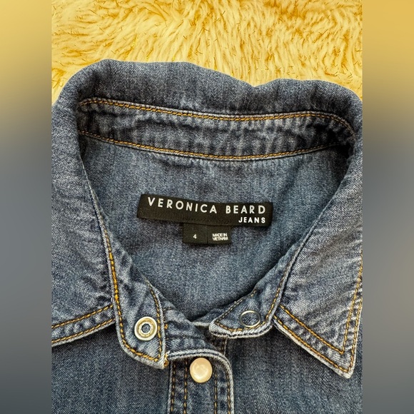 VERONICA BEARD Keston Snap-Front Denim Shirt Dress 4 - Picture 10 of 13